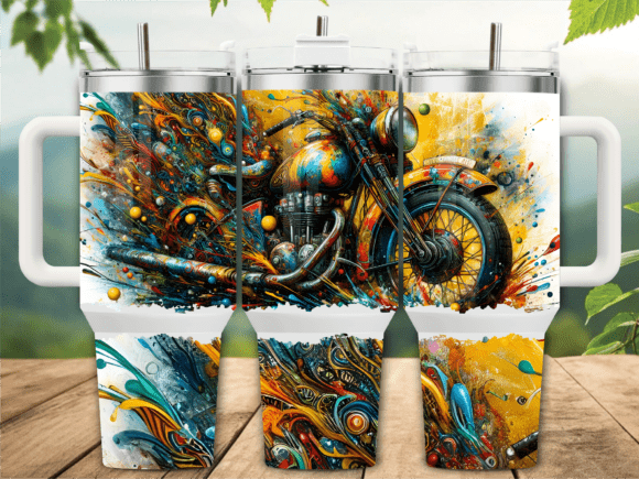 Abstract Paint Splatter 40oz Tumbler Png
