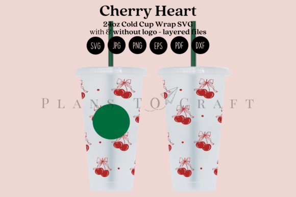 Cherry Valentine 24oz Cold Cup Wrap SVG Review