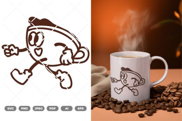 Coffee Cup Mascot SVG Clipart Review