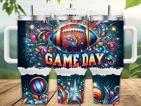 Cosmic Football Glow 40oz Tumbler Wrap