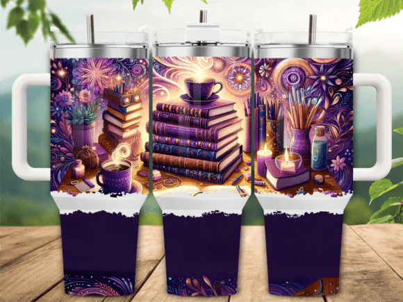 Cozy Coffee and Books 40oz Tumbler Wrap