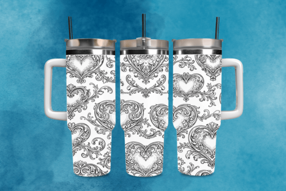 Elegant Heart Scroll Tumbler Wrap SVG Review