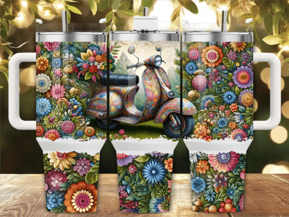 Floral Scooter Boho 40oz Tumbler Wrap Review