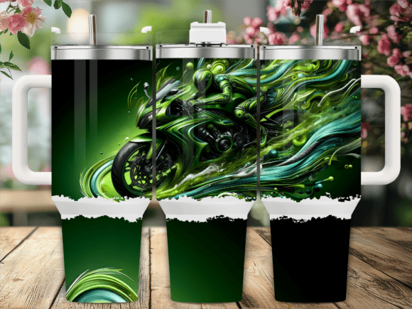 Green Speed Bike Racing 40oz Tumbler Png Review