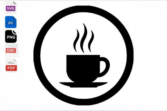 Hot Coffee Cup Icon SVG DXF PNG JPG