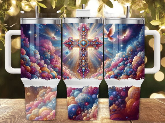 Jeweled Cross Heavenly 40oz Tumbler Wrap