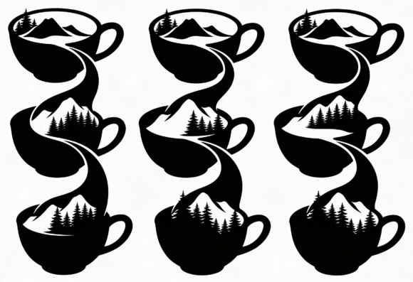 Mountain Coffee Cup Silhouette SVG Review