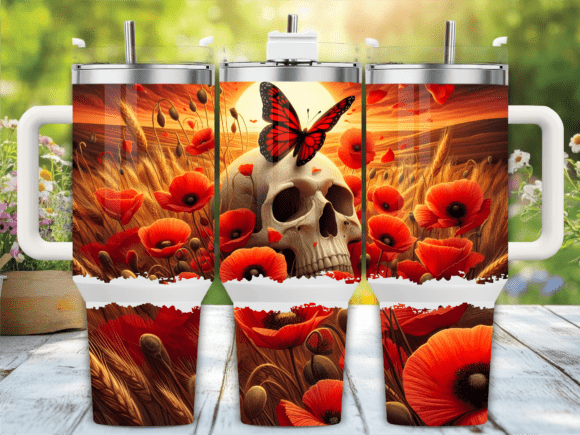 Poppy Skull Butterfly Tumbler Wrap Review