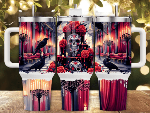 Raven Sugar Skull Tumbler Wrap