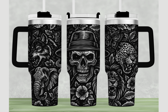 Skull 40oz Tumbler Wrap SVG Review for Embroidery Projects