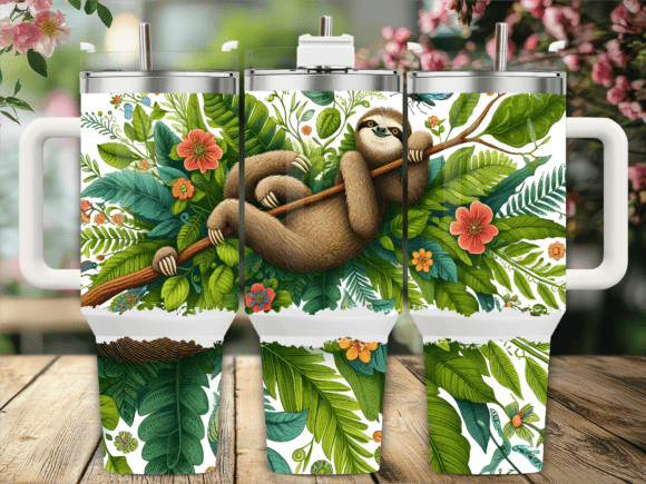Sloth Leafy Branch 40oz Tumbler Wrap