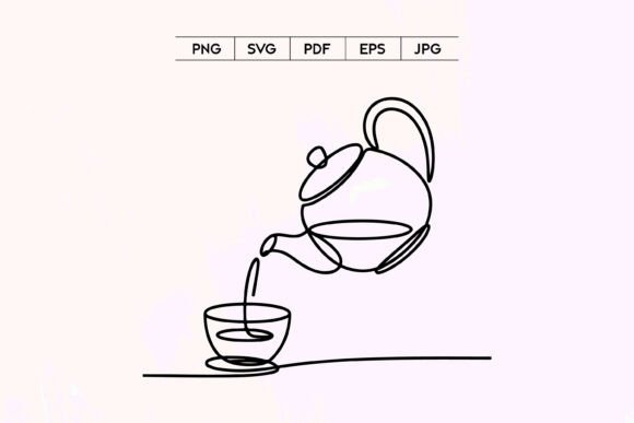 Teapot Pouring Tea Cup Minimal SVG Art Review